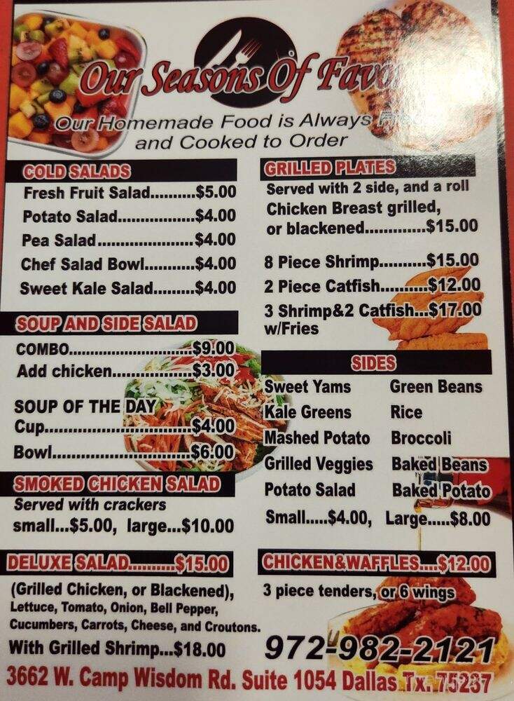 Our Seasons of Favor - Dallas, TX menu_pic