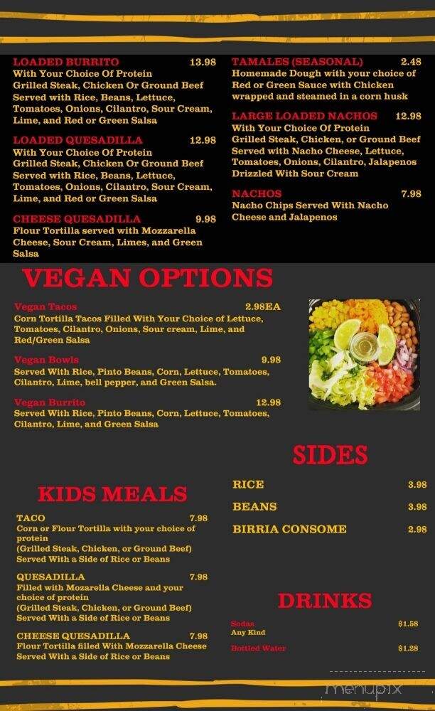 Sunshine Tacos Y Mas - Moultrie, GA menu_pic