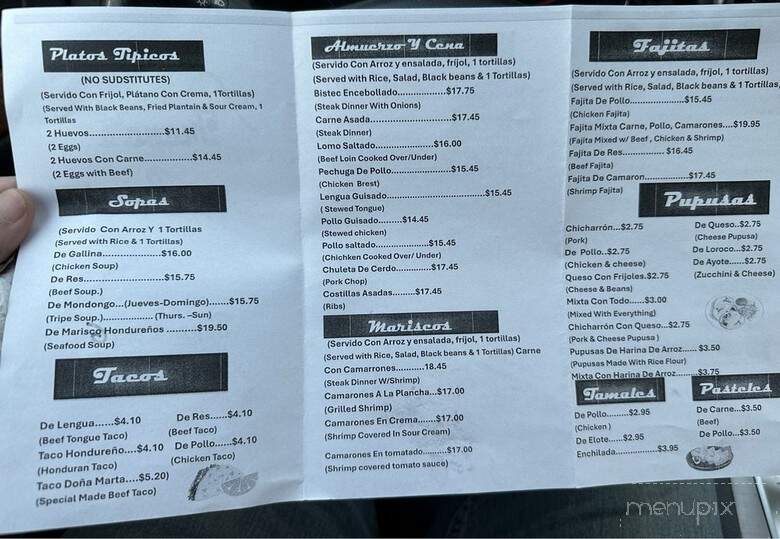 Irene's Pupusas - Gaithersburg, MD menu_pic