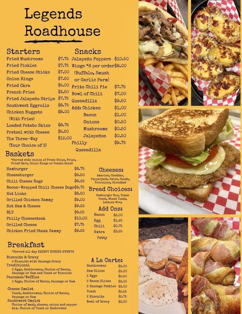 Legends Roadhouse - Wichita Falls, TX menu_pic