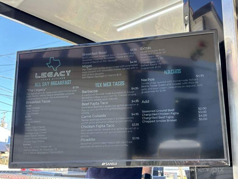 Legacy Texas Kitchen - San Marcos, TX menu_pic