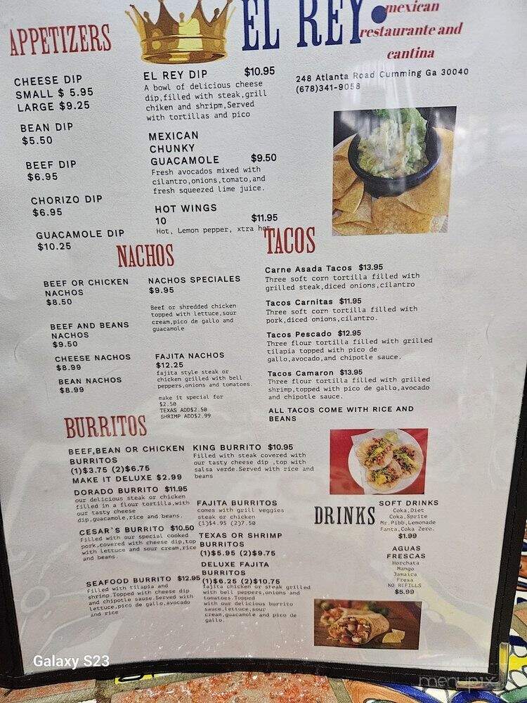 El Rey Restaurant & Cantina - Cumming, GA menu_pic