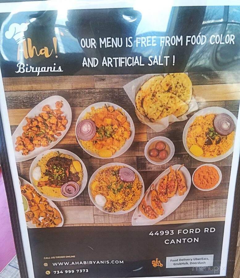 Aha Biryanis - Canton, MI menu_pic