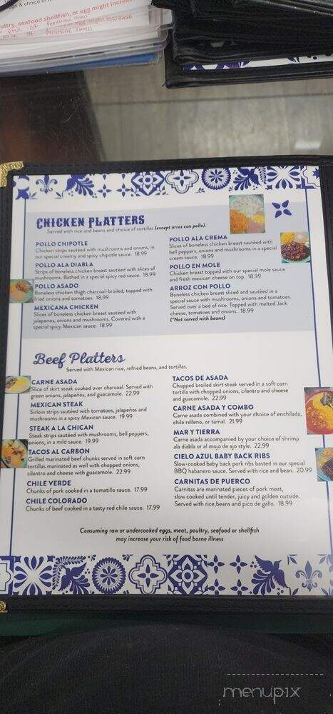 Cielo Azul Mexican Restaurant - Union Gap, WA menu_pic