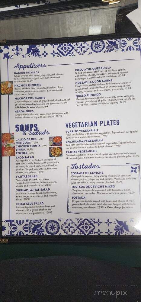 Cielo Azul Mexican Restaurant - Union Gap, WA menu_pic