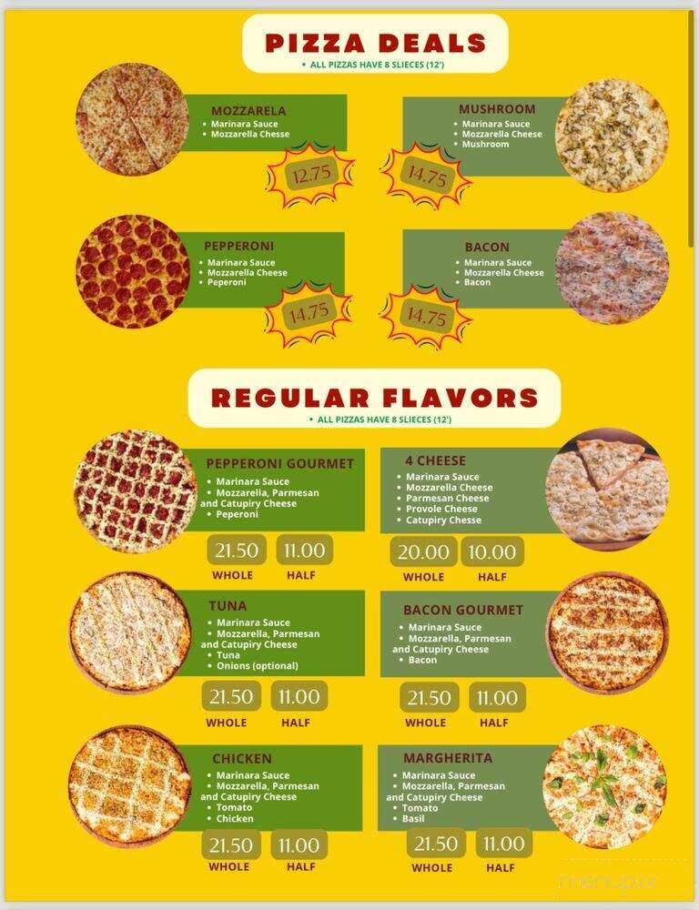 Tata's Brazilian Gourmet Pizza - Greenville, SC menu_pic