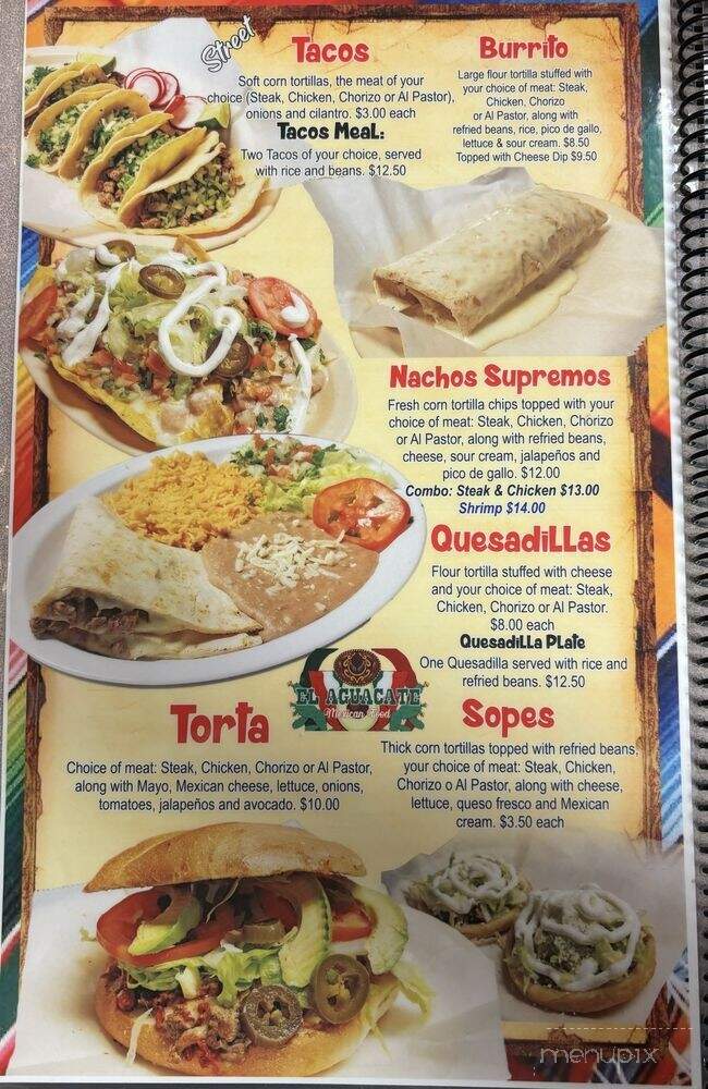 El Aguacate - Arab, AL menu_pic