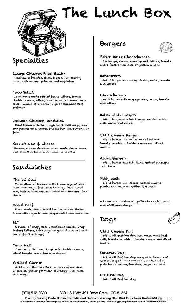 The Lunch Box - Dove Creek, CO menu_pic
