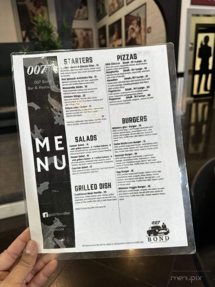 007 Bond Bar & Restaurant - Orlando, FL menu_pic