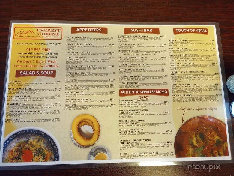 Everest Cuisine - Ottawa, ON menu_pic