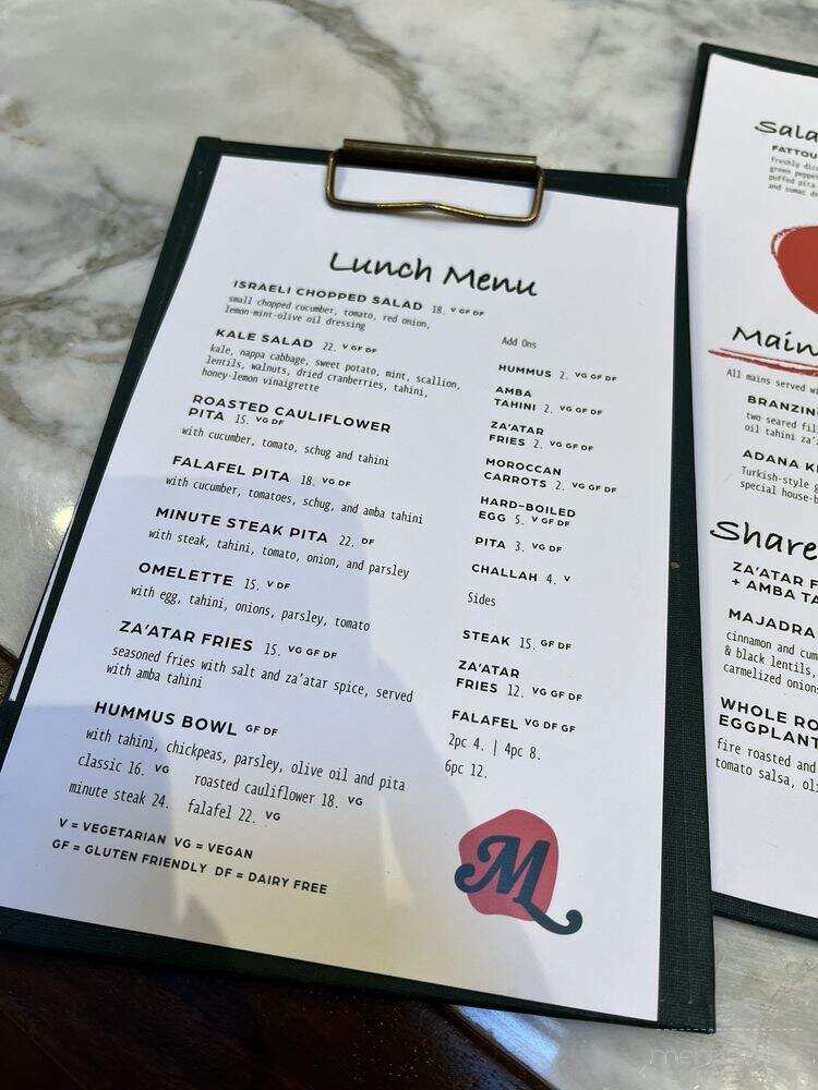 Mossops Social House - Toronto, ON menu_pic