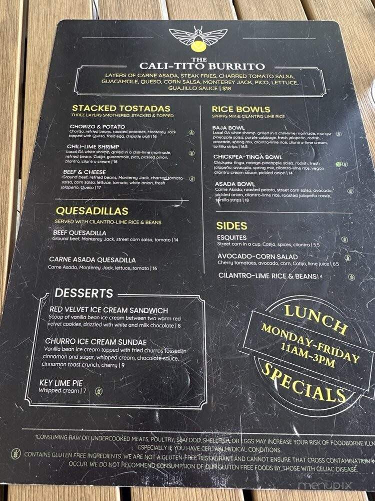 The Firefly Taco Cantina - St. Marys, GA menu_pic