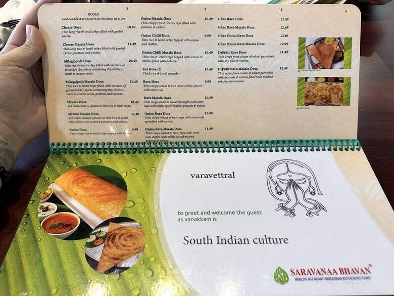 Saravanaa Bhavan - Richardson, TX menu_pic
