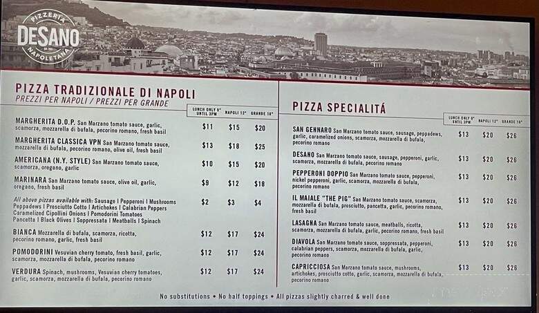 DeSano Pizzeria Napoletana - Nashville, TN menu_pic
