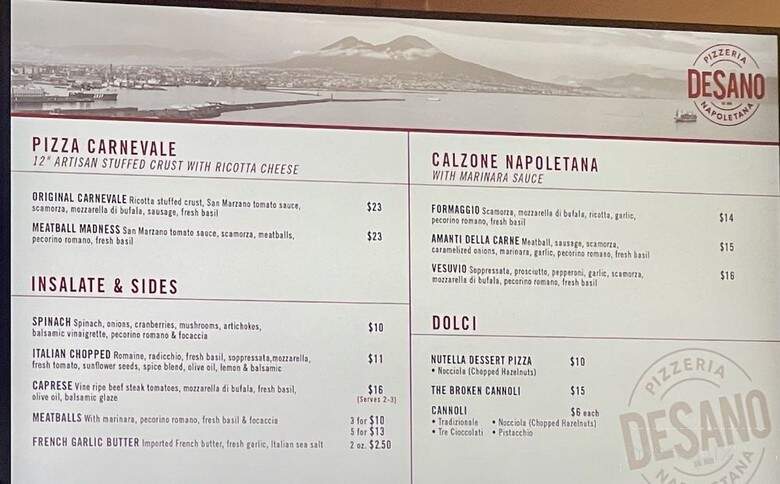 DeSano Pizzeria Napoletana - Nashville, TN menu_pic