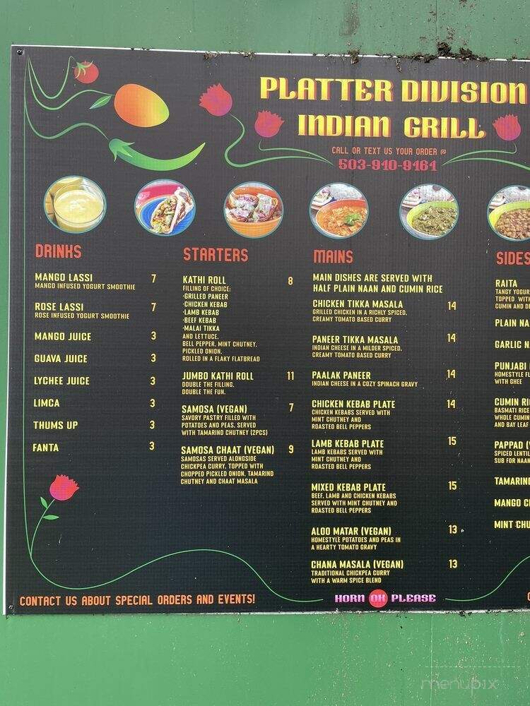 Platter Division Indian Grill - Portland, OR menu_pic
