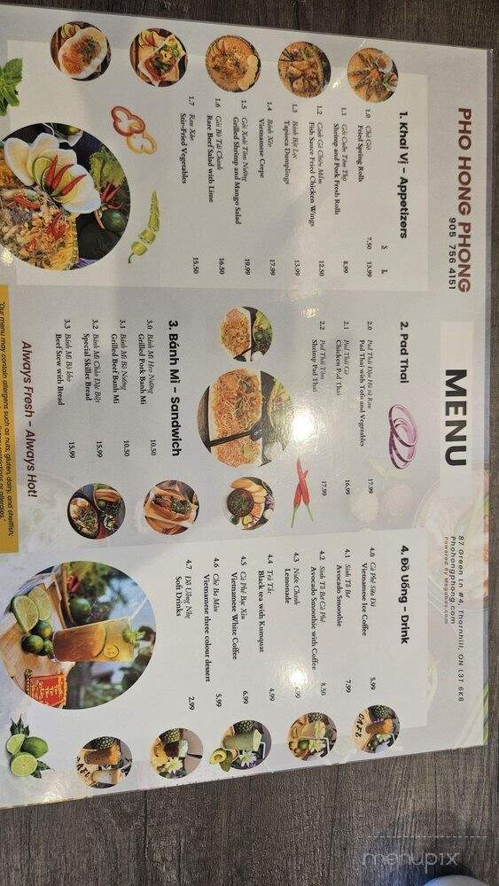 Pho Hong Phong - Markham, ON menu_pic