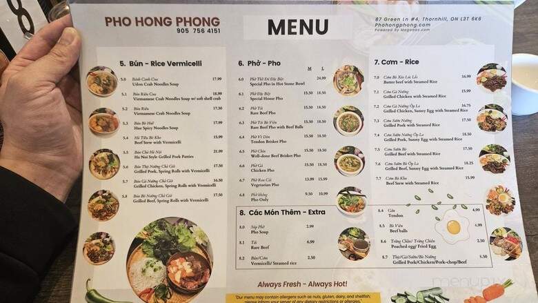 Pho Hong Phong - Markham, ON menu_pic