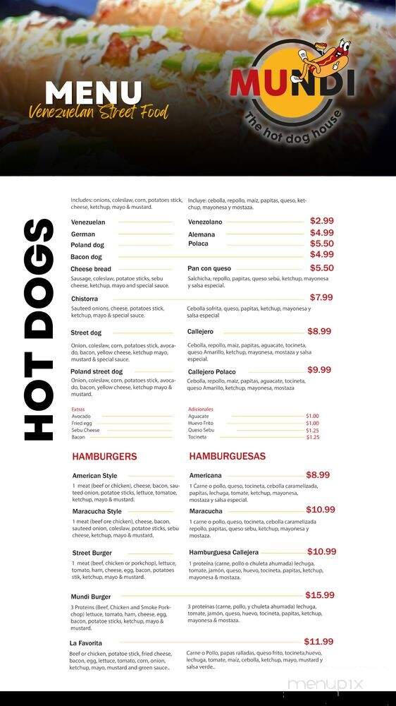 Mundi - Orlando, FL menu_pic