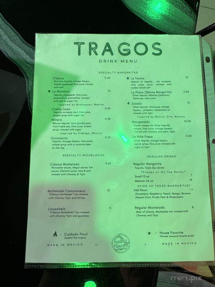 Made In Mexico Tacos and Tequila - Tuscaloosa, AL menu_pic