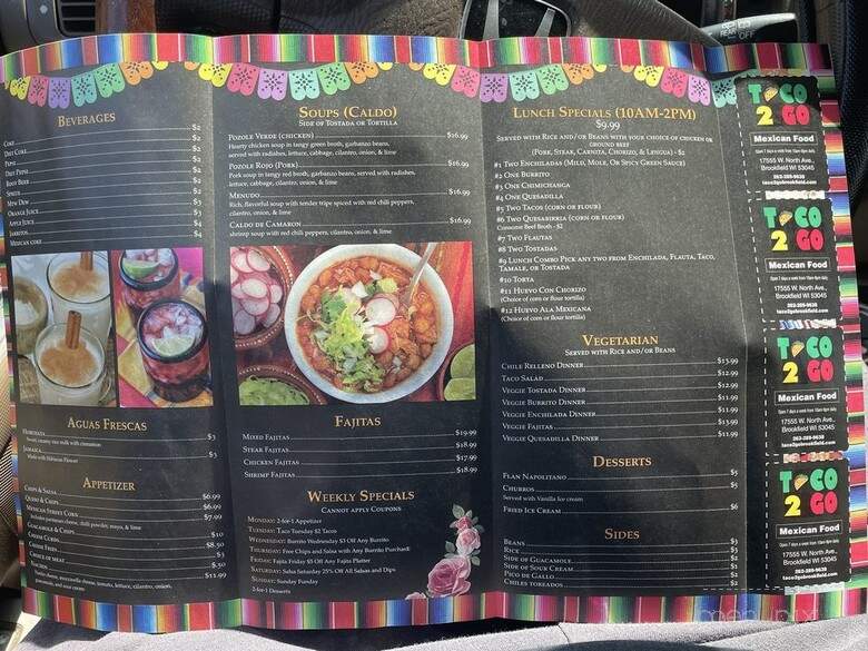 Taco 2 Go - Brookfield, WI menu_pic