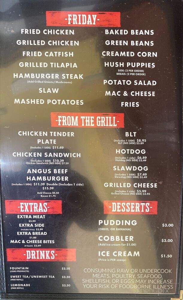 Auntie's Soul Food - Clermont, GA menu_pic