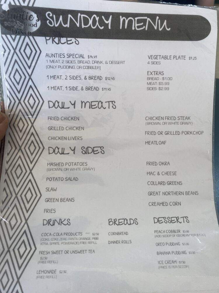 Auntie's Soul Food - Clermont, GA menu_pic