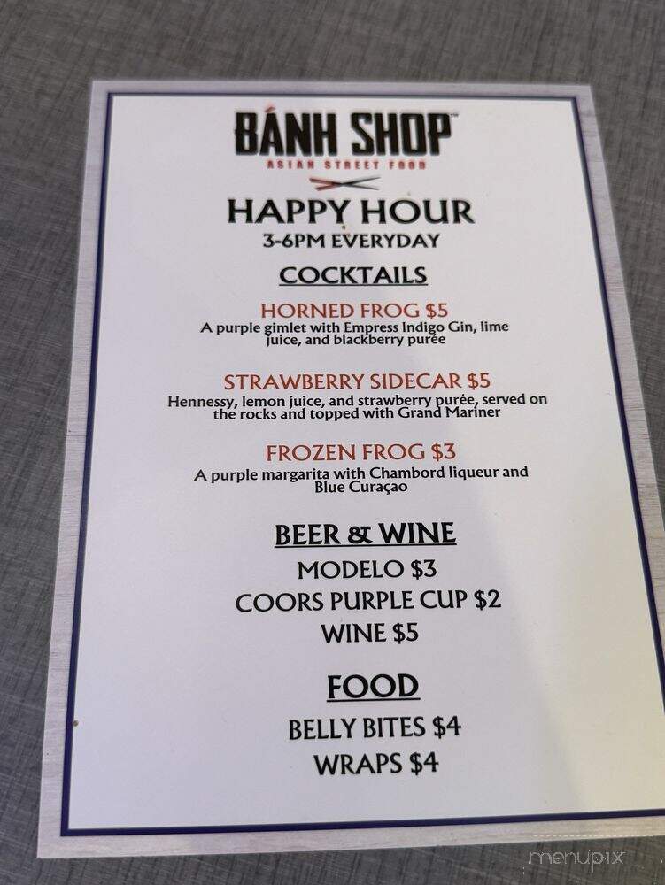 Banh Shop TCU - Fort Worth, TX menu_pic
