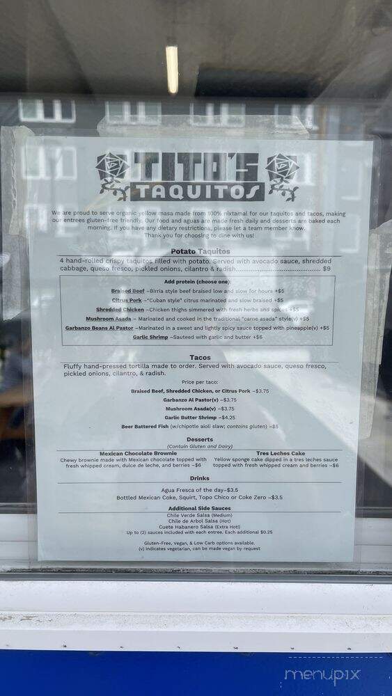Tito's Taquitos - Beaverton, OR menu_pic