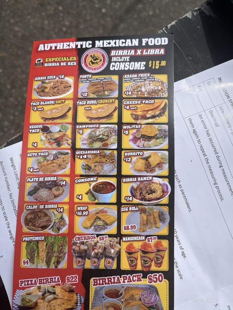 Birreria Tijuana - Kirkland, WA menu_pic