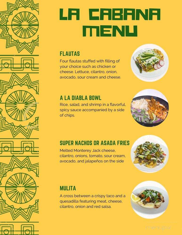 La Cabana - Salinas, CA menu_pic