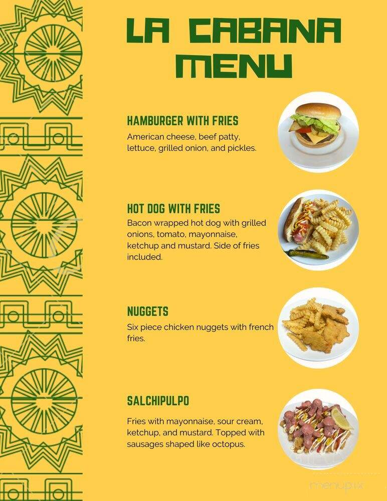 La Cabana - Salinas, CA menu_pic