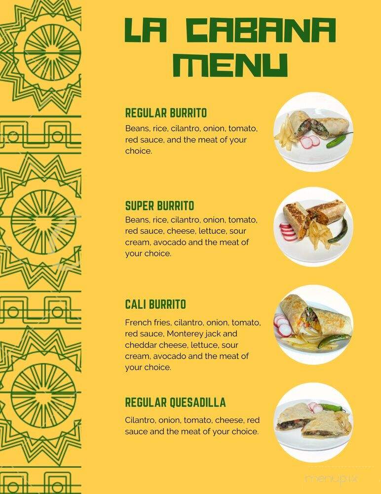 La Cabana - Salinas, CA menu_pic