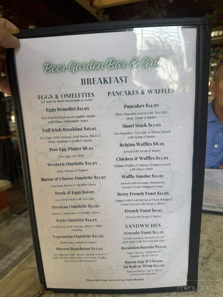 Beer Garden Bar and Grill - Yonkers, NY menu_pic