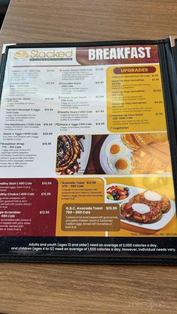 Stacked Pancake & Breakfast House - Langley Township, BC menu_pic
