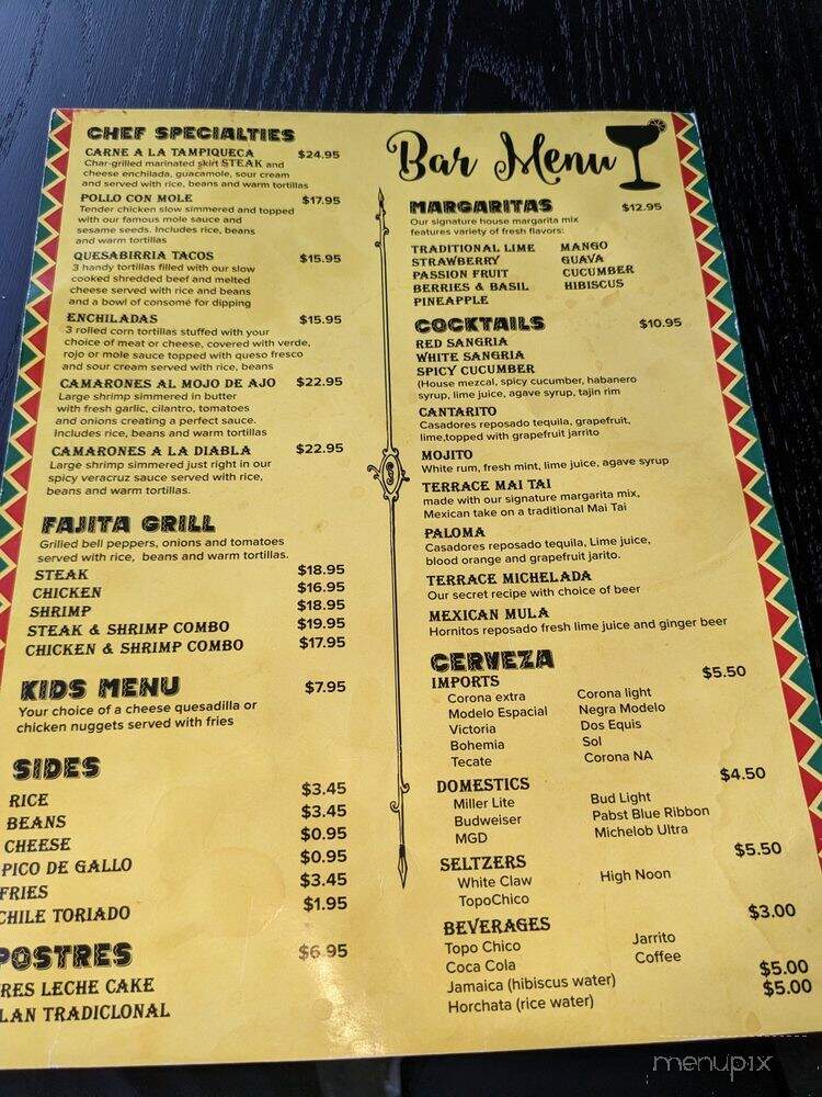 Terrace Cantina - Oakbrook Terrace, IL menu_pic
