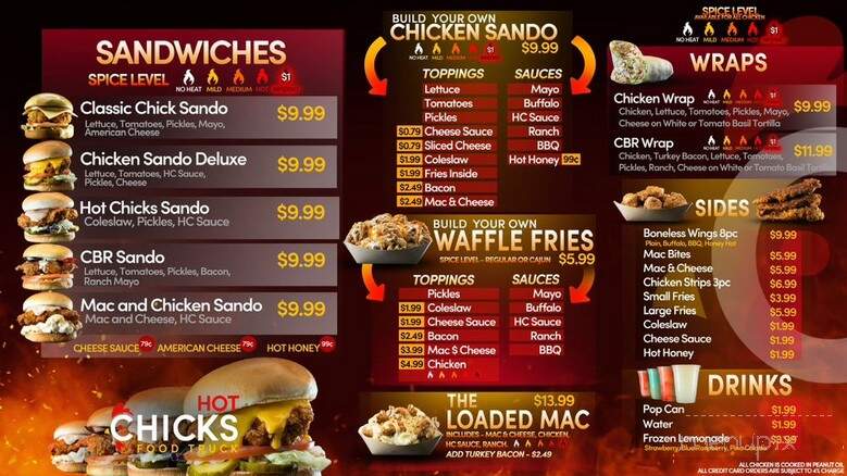 Hot Chicks Food Truck - Dearborn Heights, MI menu_pic