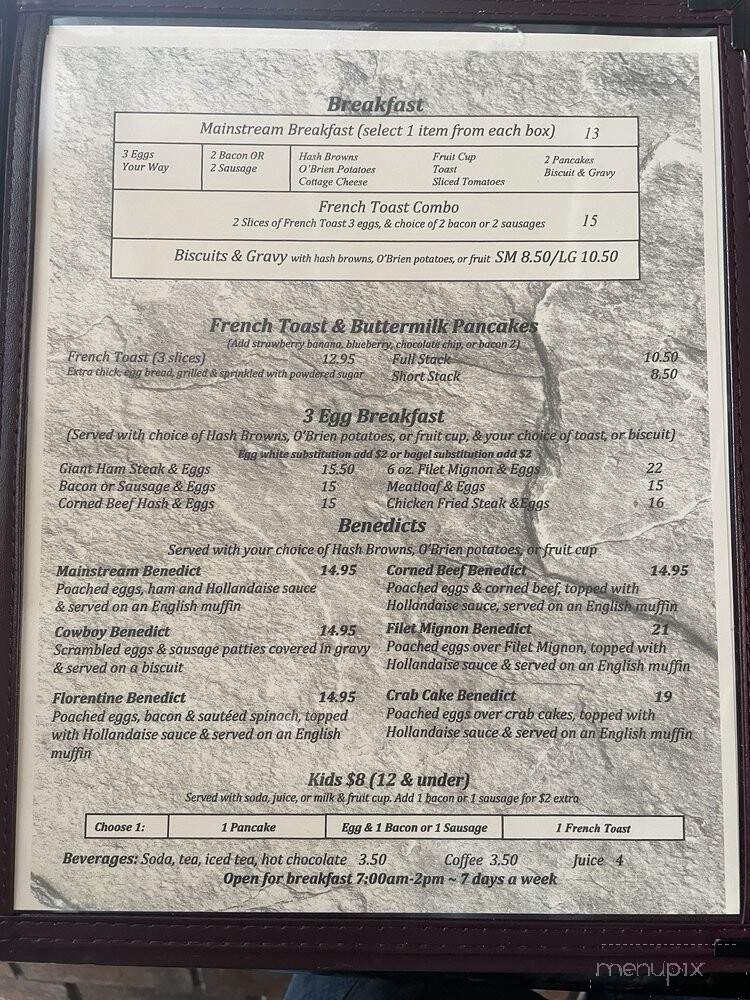Mainstream Bar & Grill - Carlsbad, CA menu_pic