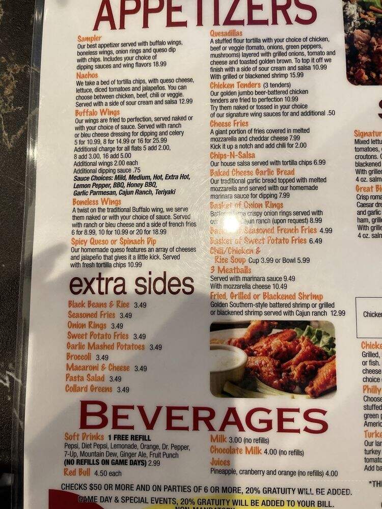 Chicago Pizza Sports Bar & Grill - Snellville, GA menu_pic