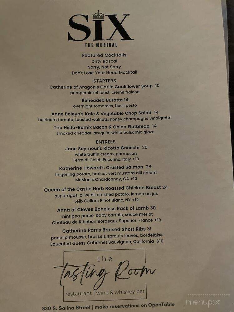 The Tasting Room - Syracuse, NY menu_pic