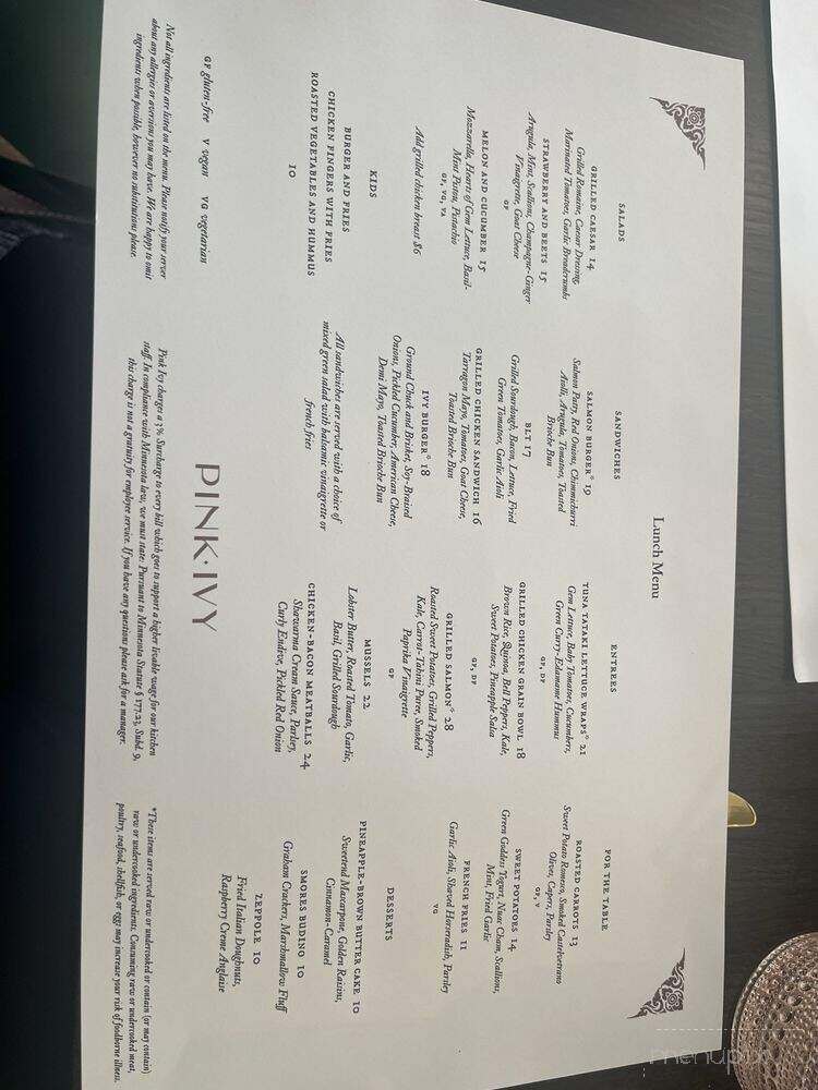 Pink Ivy Kitchen & Bar - Hopkins, MN menu_pic