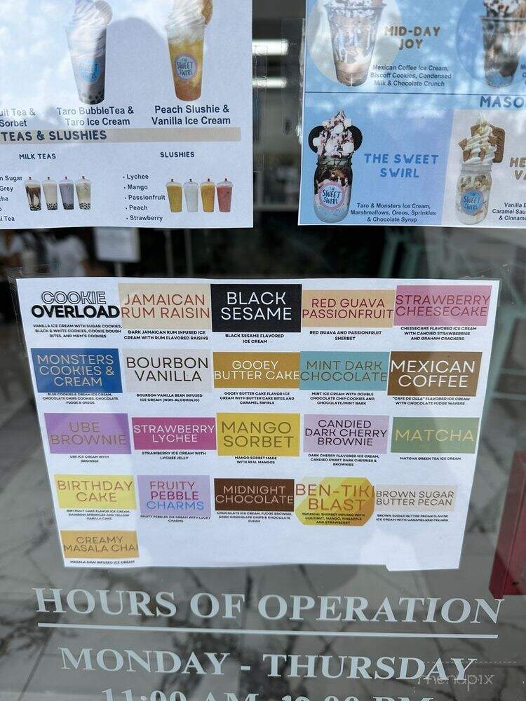 The Sweet Swirl Ice Cream & Cafe - The Woodlands, TX menu_pic