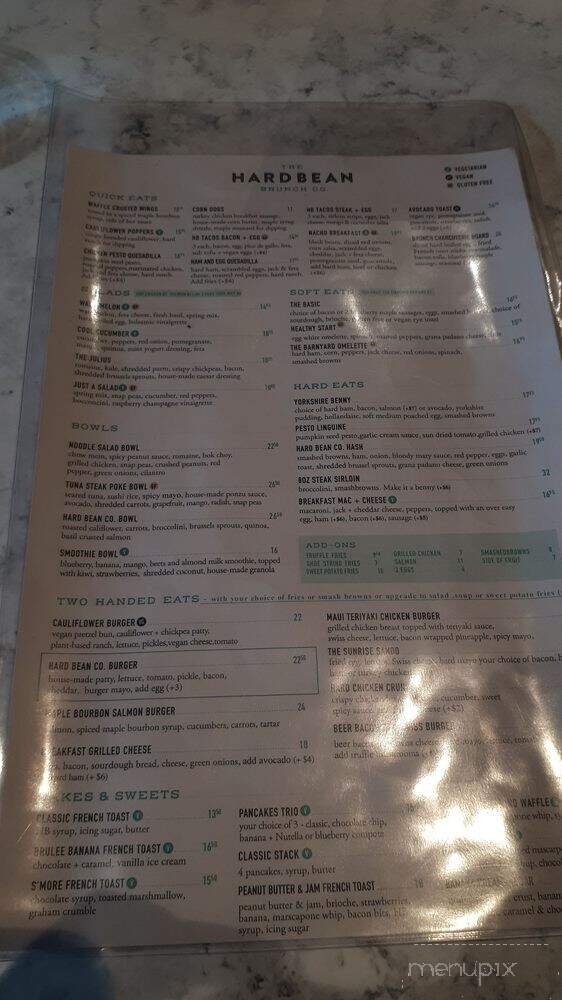 The Hard Bean Brunch - Langley Township, BC menu_pic