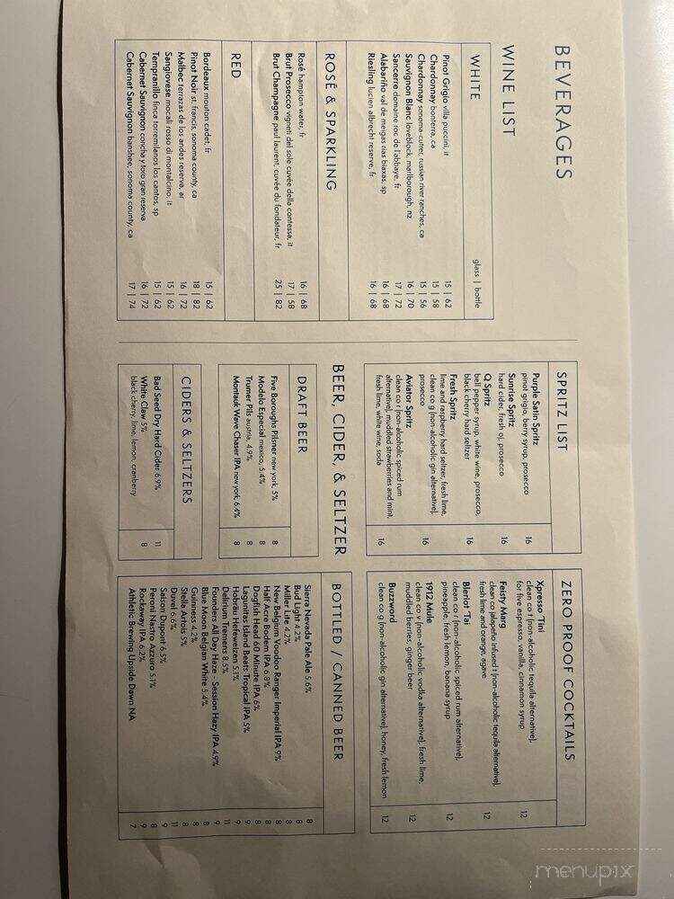 The Quimby - Queens, NY menu_pic