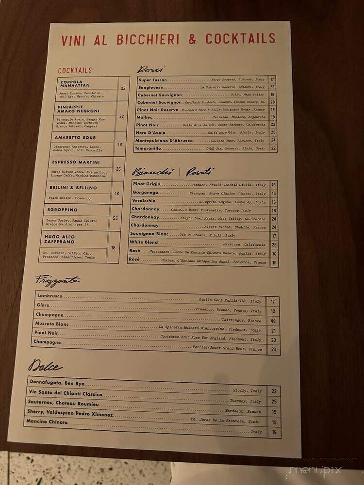 Sophia's Trattoria - Orlando, FL menu_pic