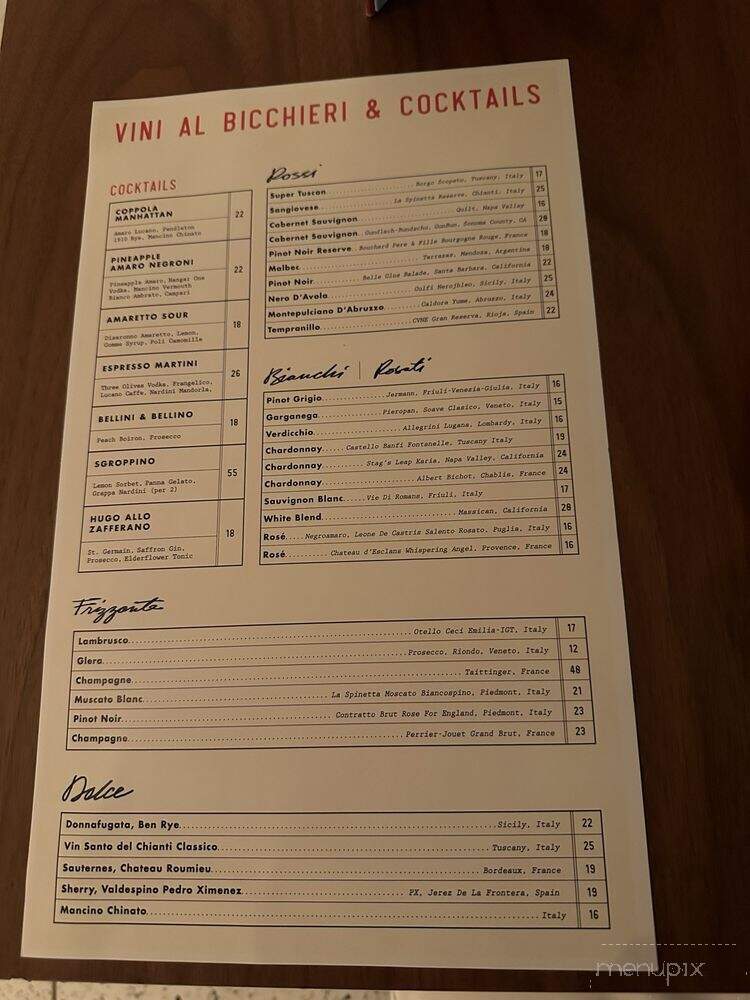Sophia's Trattoria - Orlando, FL menu_pic