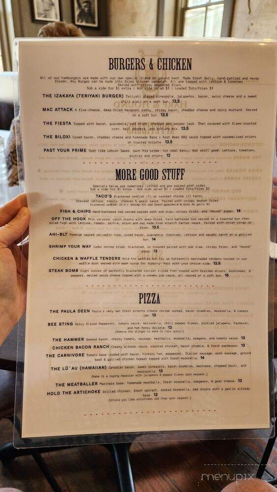 Harp & Hound - Ellisville, MS menu_pic