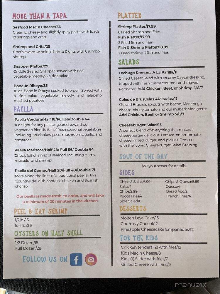 Merida's Tapas & Cantina - Corpus Christi, TX menu_pic