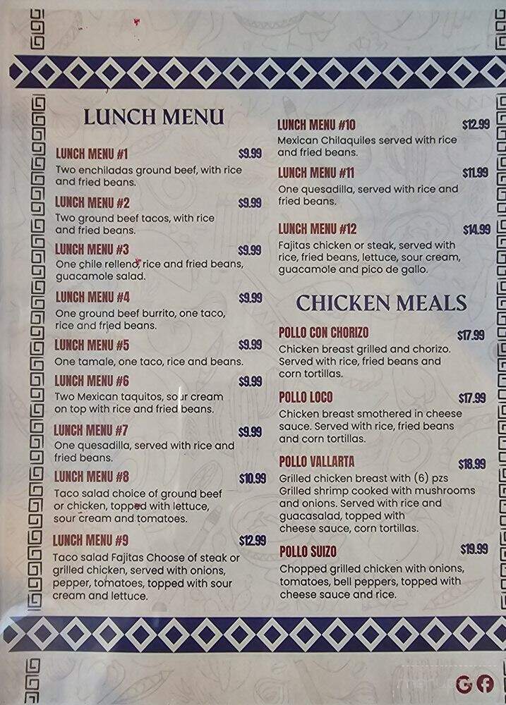 Blue Margarita's Mexican Restaurant - Highland Park, IL menu_pic