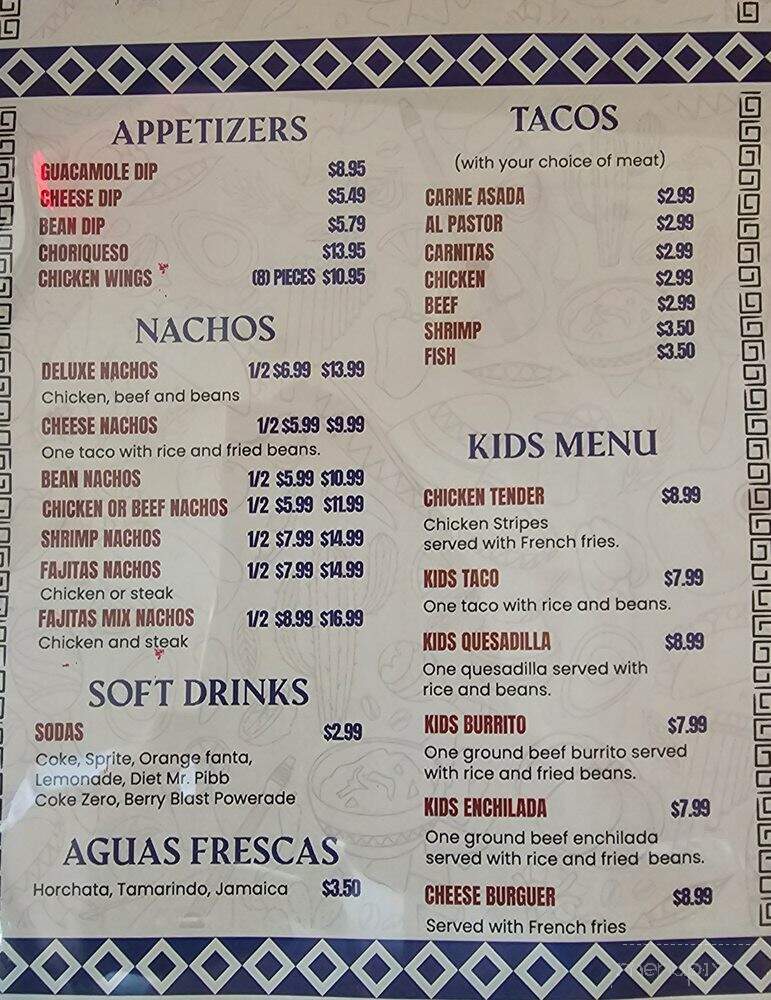 Blue Margarita's Mexican Restaurant - Highland Park, IL menu_pic
